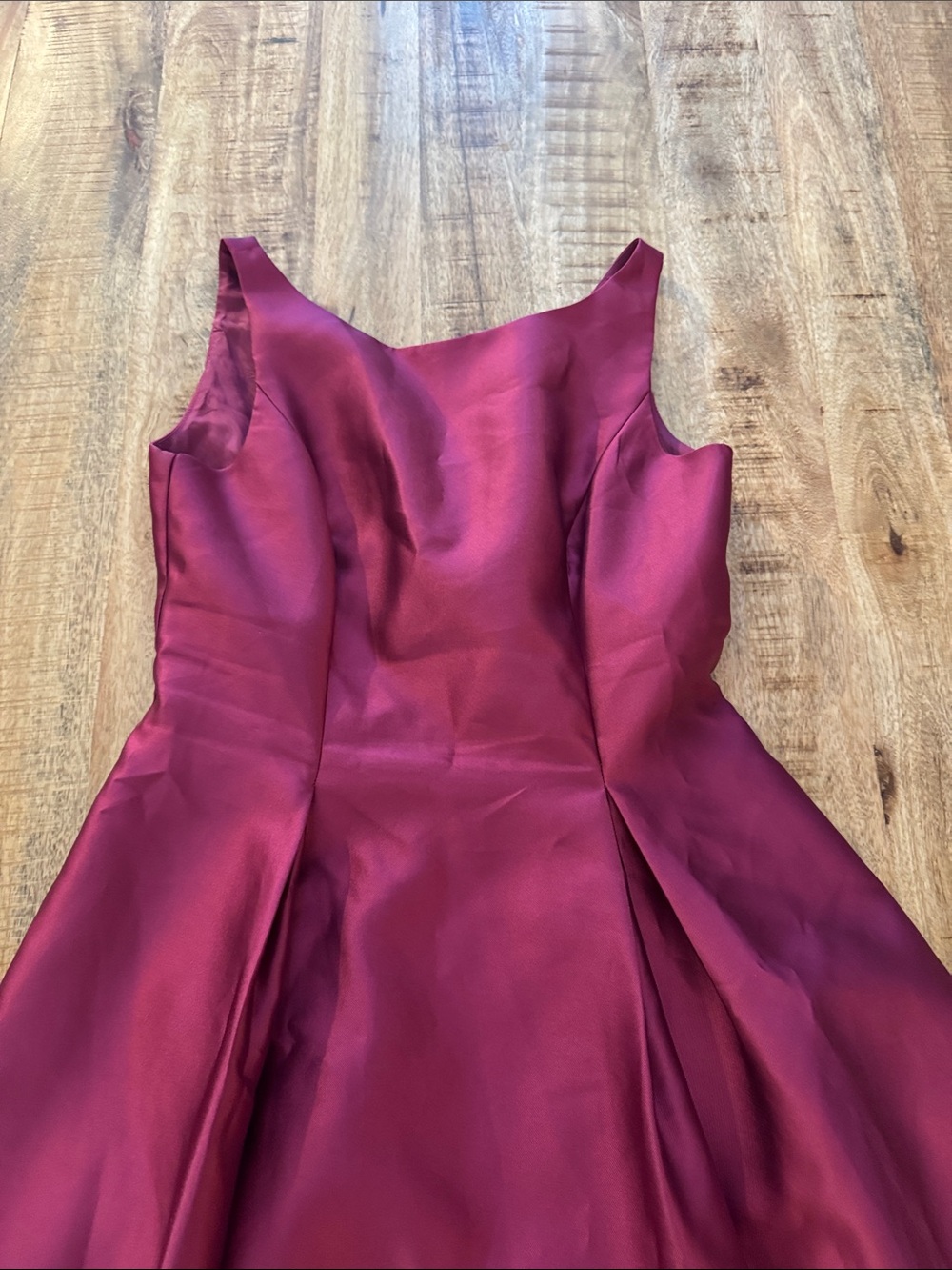 Adrianna Papell Burgundy red wine berry A-Line Party Dress satin feel A line - Picture 3 of 6
